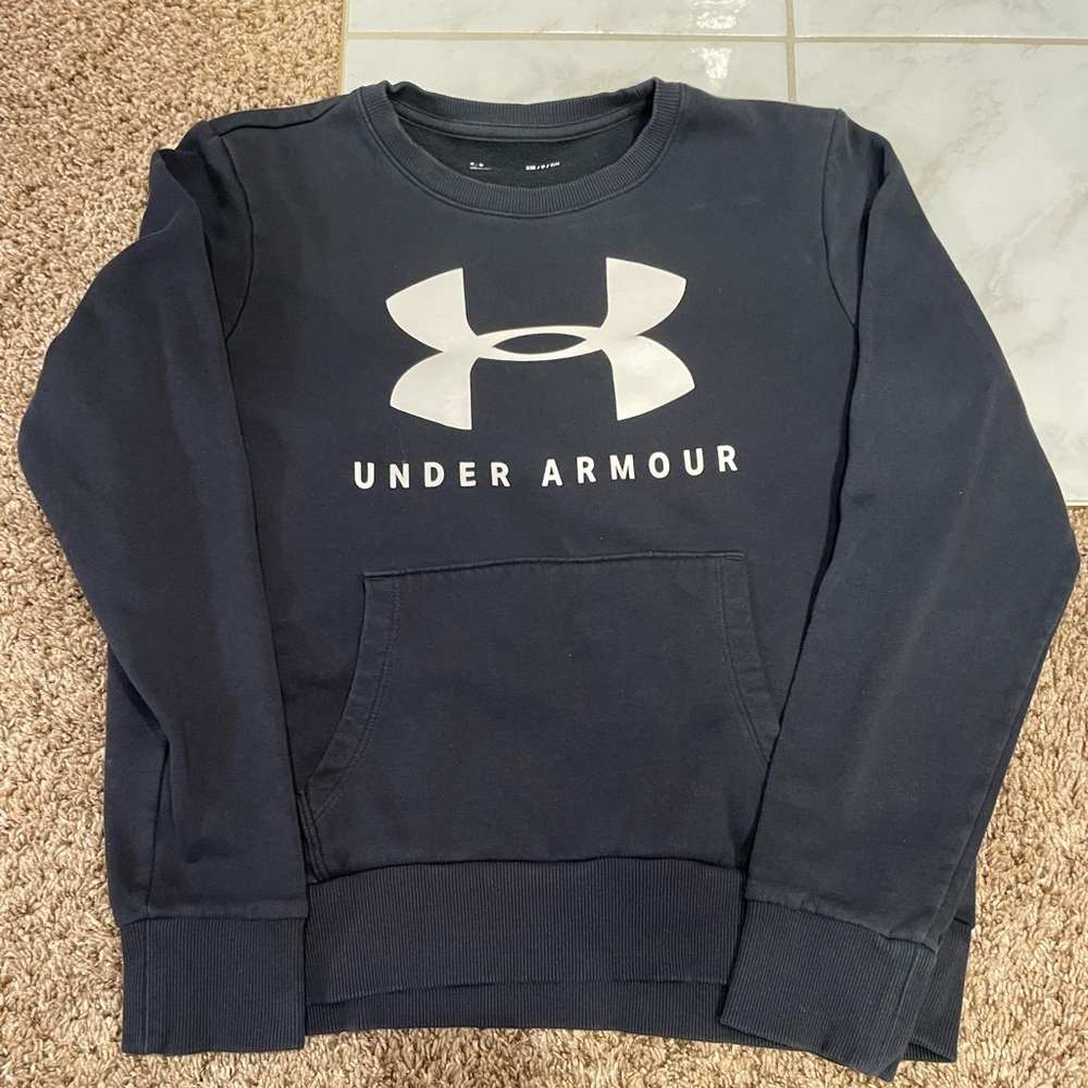 UNDER ARMOUR BLACK WOMENS CREW SWEATSHIRT SIZE SMALL